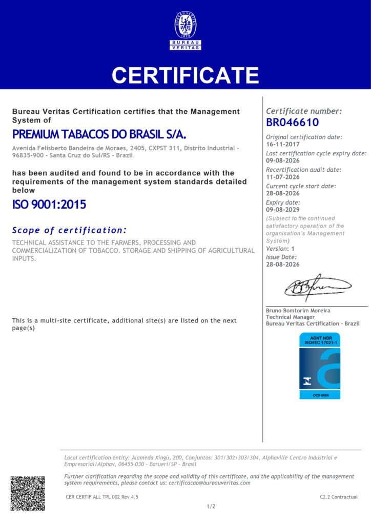 Certificate BR046610 # Item 1-A6BY1FT-1