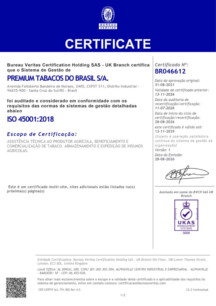 Certificate BR046612 # Item 1-A6BGXS8-1
