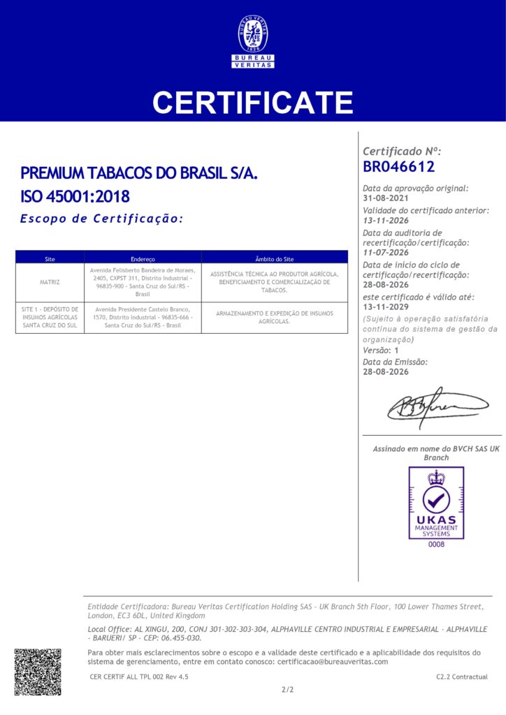 Certificate BR046612 # Item 1-A6BGXS8-2