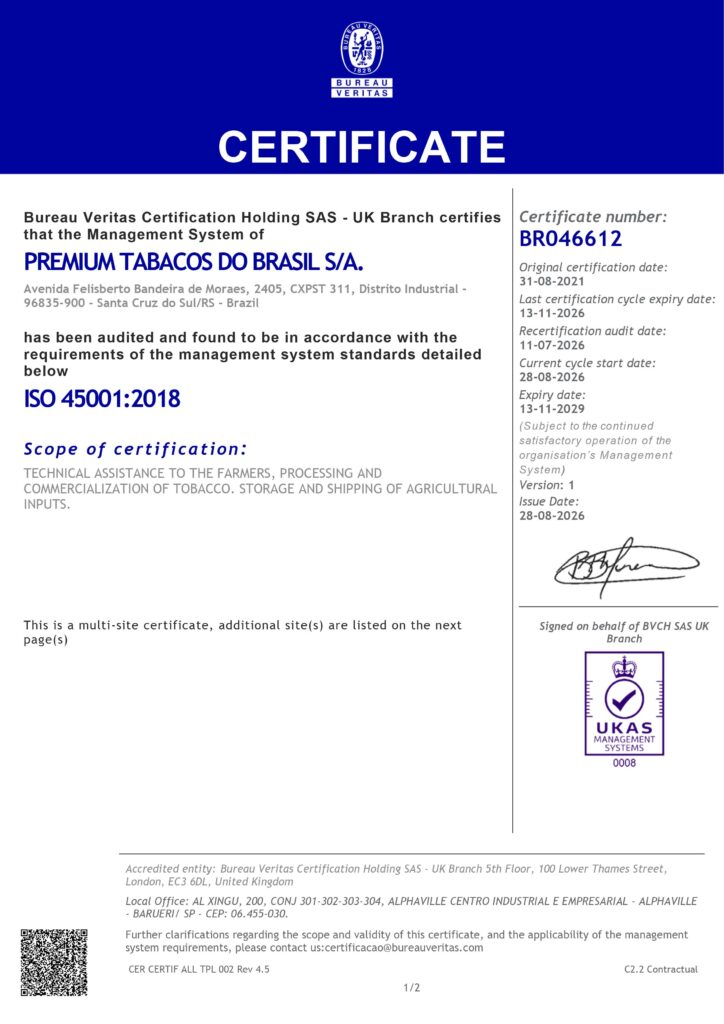 Certificate BR046612 # Item 1-A6BGXSB-1